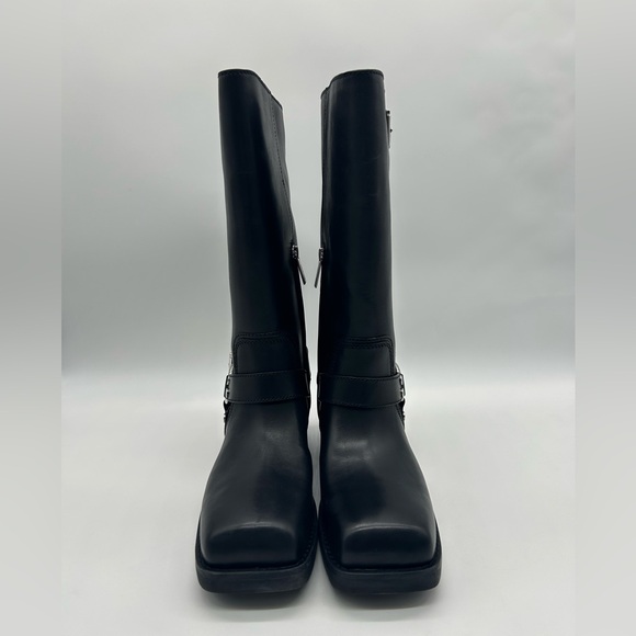 Michael Kors Crosby Moto Boots Black Leather Biker Boots Size 7.5 M NWT - Picture 6 of 12